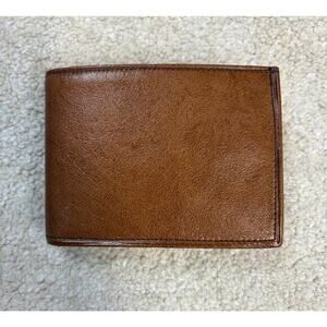 NIB Vintage Presentation Brown Hand Glazed Cabretta Leather Wallet